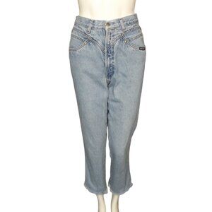 ROCKIES Jeans, 26" Waist, Cropped/Fringe, Acid Wash/Light Blue, 2 pocket Vintage